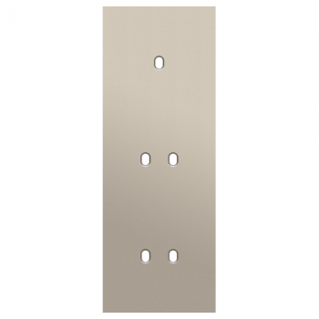 NIKO afdekplaat drievoudig verticaal 71mm voor 1 enkelvoudig en 2 tweevoudig schakelfuncties toggle steel champagne coated (166)