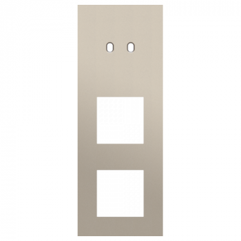 afdekplaat drievoudig verticaal 71mm voor 1 tweevoudig schakelfunctie en 2 functies 45 x 45 toggle steel champagne coated (166)