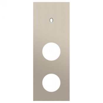 afdekplaat drievoudig verticaal 71mm voor 1 enkelvoudig schakelfunctie en 2 stopcontacten toggle steel champagne coated (166)