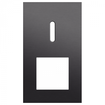afdekplaat tweevoudig verticaal 60mm voor 1 enkelvoudig schakelfunctie en 1 functie 45 x 45 rocker alu black brushed (224)