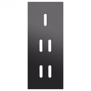 NIKO afdekplaat drievoudig verticaal 60mm voor 1 enkelvoudig en 2 tweevoudige schakelfunctie alu black brushed (code 224)