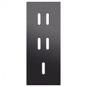 afdekplaat drievoudig verticaal 60mm voor 2 tweevoudige en 1 enkelvoudig schakelfunctie alu black brushed (code 224)