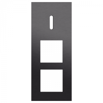 NIKO plaque de recouvrement rocker triple verticale 60mm pour 1 fonction simple commutation et 2 fonctions 45 x 45 alu black brushed (code 224)