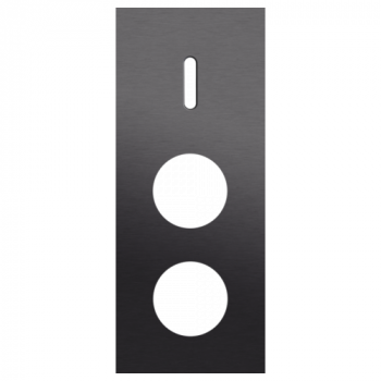 afdekplaat drievoudig verticaal 60mm voor 1 enkelvoudig schakelfunctie en 2 stopcontacten alu black brushed (code 224)