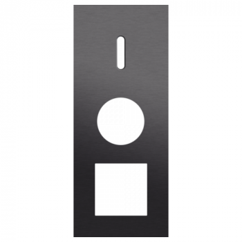 afdekplaat drievoudig verticaal 60mm voor 1 enkelvoudig schakelfunctie, 1 stopcontact en 1 functie 45 x 45 alu black brushed (code 224)