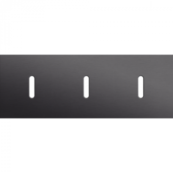 plaque de recouvrement triple horizontal 71mm pour 3 fonctions simple rocker alu black brushed (code 224)