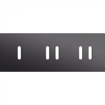 plaque de recouvrement triple horizontal 71mm pour 1 fonction simple et 2 fonction double commutation rocker alu black brushed (code 224)
