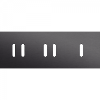 afdekplaat drievoudig horizontaal 71mm voor 2 tweevoudig en 1 enkelvoudig schakelfuncties alu black brushed (code 224 )