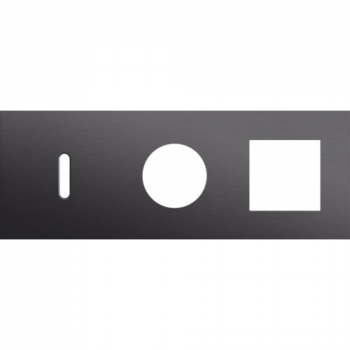 NIKO afdekplaat drievoudig horizontaal 71 mm voor 1 enkelvoudig schakelfunctie, 1 stopcontact en 1 functie 45 x 45 rocker alu black brushed (224)