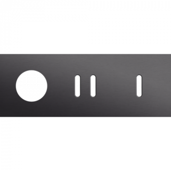 NIKO afdekplaat drievoudig horizontaal 71 mm voor 1 stopcontact, 1 tweevoudig en 1 enkelvoudig schakelfunctie rocker alu black brushed (224)