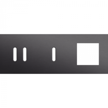 NIKO afdekplaat drievoudig horizontaal 71 mm voor 1 tweevoudig en 1 enkelvoudig schakelfunctie, 1 functie 45 x 45 rocker alu black brushed (224)