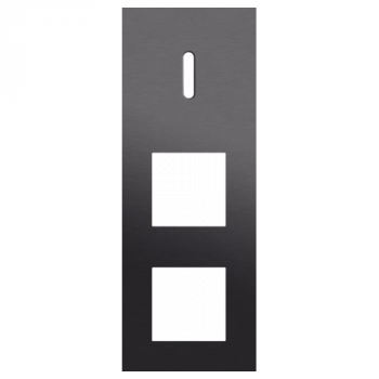 afdekplaat drievoudig verticaal 71mm voor 1 enkelvoudig schakelfunctie en 2 functies 45 x 45 alu black brushed (code 224)