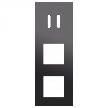 plaque de recouvrement triple verticale 71mm pour 1 fonction double commutation et 2 fonctions 45 x 45 rocker alu black brushed (code 224)