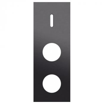 plaque de recouvrement triple verticale 71mm pour 1 fonction simple commutation et pour deux prises rocker alu black brushed (code 224)