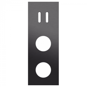 plaque de recouvrement triple verticale 71mm pour 1 fonction double commutation et pour deux prises rocker alu black brushed (code 224)