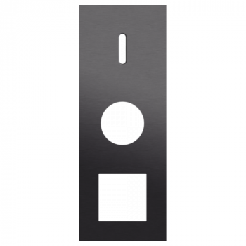 plaque de recouvrement triple verticale 71mm pour 1 fonction simple commutation, 1 prise et 1 fonction 45 x 45 rocker alu black brushed (code 224)