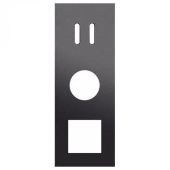 afdekplaat drievoudig verticaal 71mm voor 1 tweevoudig schakelfunctie, 1 stopcontact en 1 functie 45 x 45 alu black brushed (code 224)