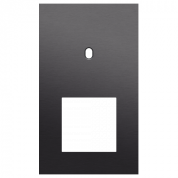 plaque de recouvrement double vertical 60 mm pour 1 fonction simple commutation et 1 fonction 45 x 45 toggle alu black brushed (224)
