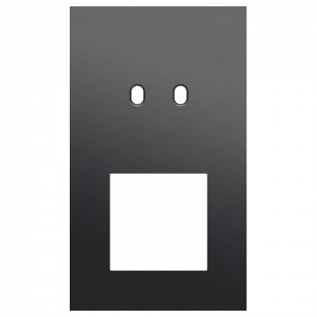 NIKO plaque de recouvrement double vertical 60 mm pour 1 fonction double commutation et 1 fonction 45 x 45 toggle alu black brushed (224)