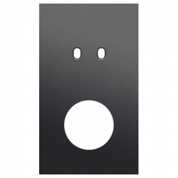 plaque de recouvrement double vertical 60 mm pour 1 fonction double commutation et pour 1 prise toggle alu black brushed (224)