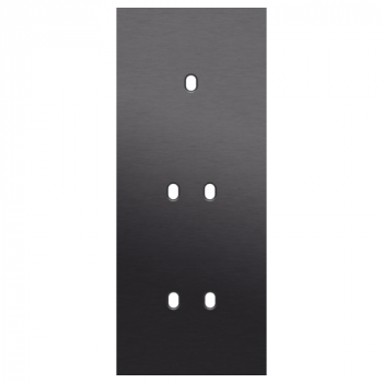 NIKO afdekplaat drievoudig verticaal 60mm voor 1 enkelvoudig en 2 tweevoudig schakelfuncties toggle alu black brushed (224)