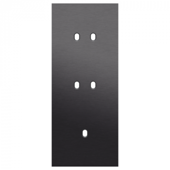 NIKO afdekplaat drievoudig verticaal 60mm voor 2 tweevoudig en 1 enkelvoudig schakelfuncties toggle alu black brushed (224)