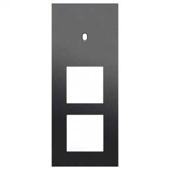 plaque de recouvrement triple vertical 60 mm pour 1 fonction simple commutation et 2 fonctions 45 x 45 toggle alu black brushed (224)