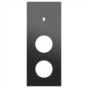afdekplaat drievoudig verticaal 60mm voor 1 enkelvoudig schakelfunctie en voor 2 stopcontacten toggle alu black brushed (224)