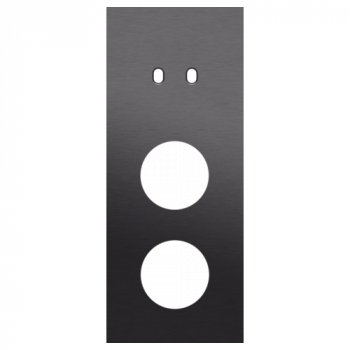 plaque de recouvrement triple vertical 60 mm pour 1 fonction double commutation et pour 2 prises toggle alu black brushed (224)