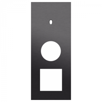 plaque de recouvrement triple vertical 60 mm pour 1 fonction simple commutation , 1 prise et 1 fonction 45 x 45 toggle alu black brushed (224)