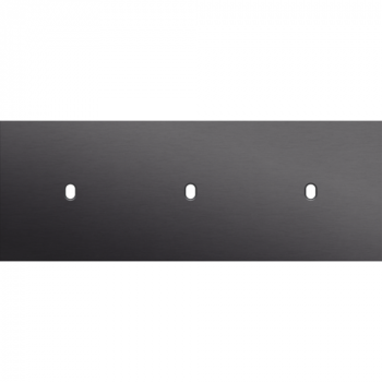 afdekplaat drievoudig horizontaal 71mm voor 3 enkelvoudige schakelfuncties toggle alu black brushed (224)