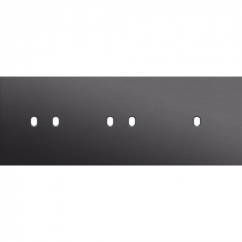 plaque de recouvrement triple horizontal 71 mm pour 2 fonctions double et une fonction simple commutation toggle alu black brushed (224)