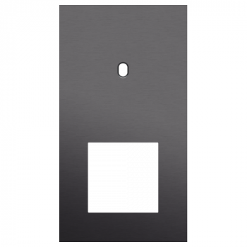 afdekplaat tweevoudig verticaal 71mm voor 1 enkelvoudig schakelfunctie en 1 functie 45 x 45 toggle alu black brushed (224)