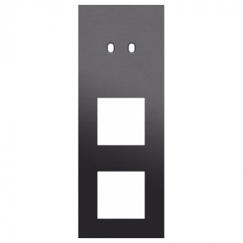 NIKO plaque de recouvrement triple vertical 71 mm pour 1 fonction double commutation et 2 fonctions 45 x 45 toggle alu black brushed (224)