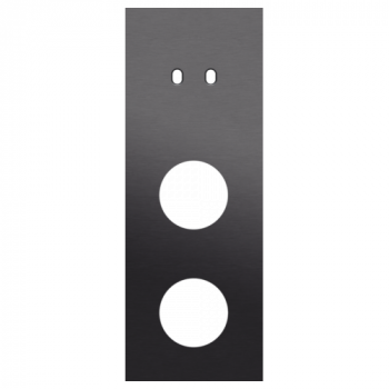 afdekplaat drievoudig verticaal 71mm voor 1 tweevoudig schakelfunctie en voor 2 stopcontacten toggle alu black brushed (224)