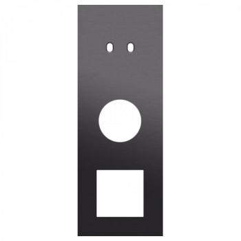 afdekplaat drievoudig verticaal 71mm voor 1 tweevoudig schakelfunctie, 1 stopcontact en 1 functie 45 x 45 toggle alu black brushed (224)