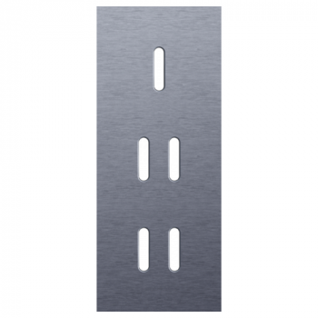 plaque de recouvrement triple verticale 60mm pour 1 fonctions simple et 2 fonctions double commutation rocker alu grey brushed (226)