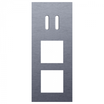 plaque de recouvrement triple verticale 60mm pour 1 fonction double commutation et 2 fonctions 45 x 45 rocker alu grey brushed (226)