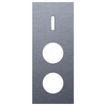 afdekplaat drievoudig verticaal 60mm voor 1 enkelvoudig schakelfunctie en voor 2 stopcontacten rocker alu blue grey brushed (226)