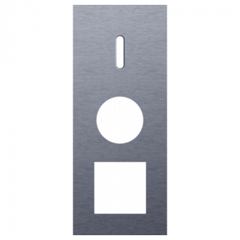 afdekplaat drievoudig verticaal 60mm voor 1 enkelvoudig schakelfunctie, 1 stopcontact en 1 functie 45 x 45 rocker alu blue grey brushed (226)