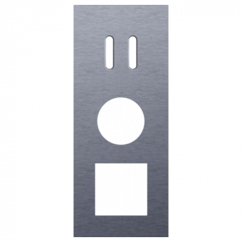 plaque de recouvrement triple verticale 60mm pour 1 fonction double commutation, 1 prise et 1 fonction 45 x 45 rocker alu grey brushed (226)