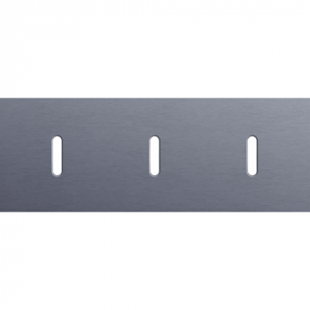afdekplaat drievoudig horizontaal 71mm voor 3 enkelvoudig schakelfunctie rocker alu blue grey brushed (code 226 )
