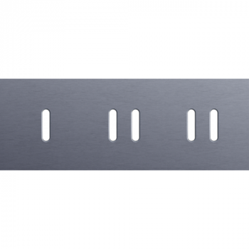 NIKO afdekplaat drievoudig horizontaal 71mm voor 1 enkelvoudig en 2 tweevoudig schakelfunctie rocker alu blue grey brushed (code 226 )