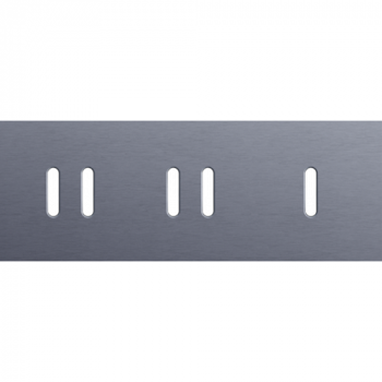 afdekplaat drievoudig horizontaal 71mm voor 2 tweevoudig en 1 enkelvoudig schakelfunctie rocker alu blue grey brushed (code 226 )
