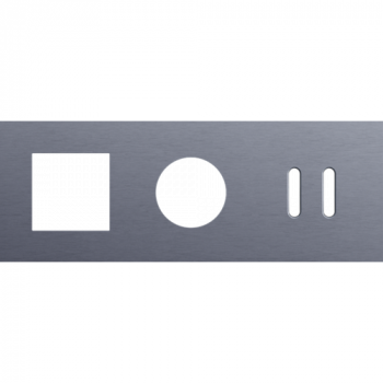 NIKO plaque de recouvrement rocker triple horizontale 71mm pour 1 fonction 45 x 45, 1 prise et une fonction double commutation alu blue grey brushed (code 226)