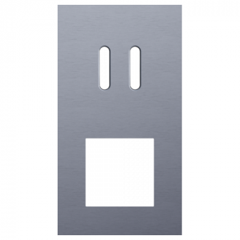 NIKO plaque de recouvrement rocker double verticale 71mm pour 1 fonction double commutation et 1 fonction 45 x 45 alu grey brushed (code 226)