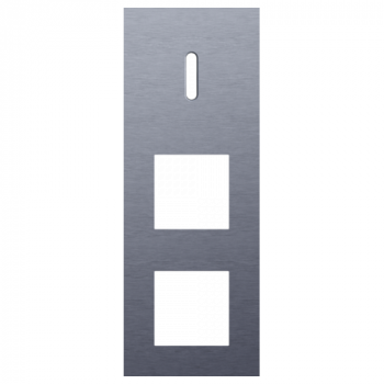 plaque de recouvrement triple verticale 71mm pour 1 fonction simple commutation et 2 fonctions 45 x 45 rocker alu blue grey brushed (code 226)