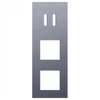 plaque de recouvrement triple verticale 71mm pour 1 fonction double commutation et 2 fonctions 45 x 45 rocker alu blue grey brushed (code 226)