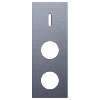 plaque de recouvrement triple verticale 71mm pour 1 fonction simple commutation et pour 2 prises rocker alu blue grey brushed (code 226)