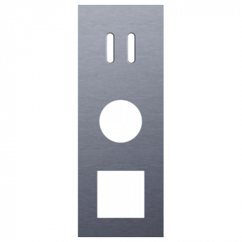 afdekplaat drievoudig verticaal 71mm voor 1 tweevoudig schakelfunctie, 1 stopcontact, 1 functie 45 x 45 rocker alu blue grey brushed (code 226)